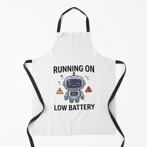 Item preview, Running on Low Battery — Funny Tired Robot Design designed and sold by Tipsy24.