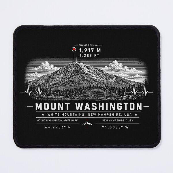 Item preview, ❤️ HEARTBEATS OF THE WORLD COLLECTION ❤️ - Mount Washington Summit Emblem - MOUNT WASHINGTON STATE PARK - WHITE MOUNTAINS - NEW HAMPSHIRE - USA designed and sold by WheelieGdArt.