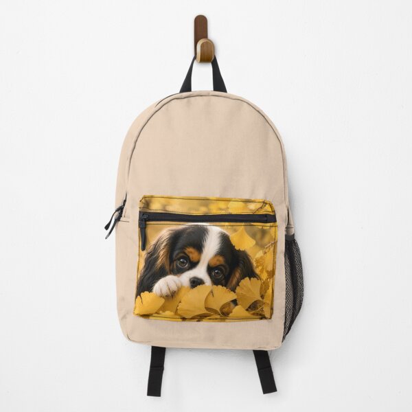 Item preview, Cavalier King Charles Spaniel Peeking Through Golden Ginkgo Leaves designed and sold by ManJiangHong.