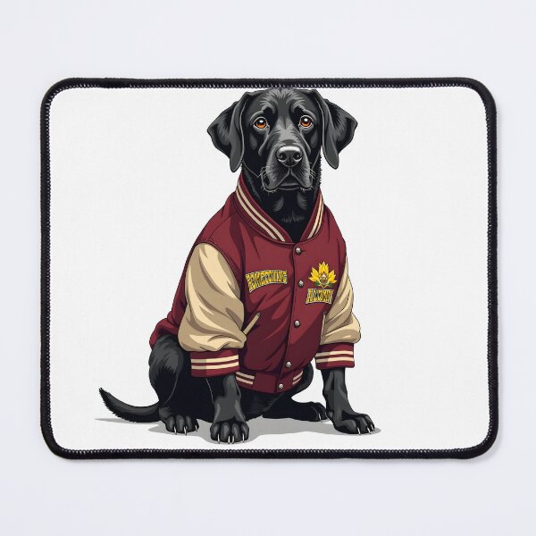 Item preview, HOMECOMING VARSITY JACKET BLACK LABRADOR DOG ART designed and sold by PawsStudioAU.