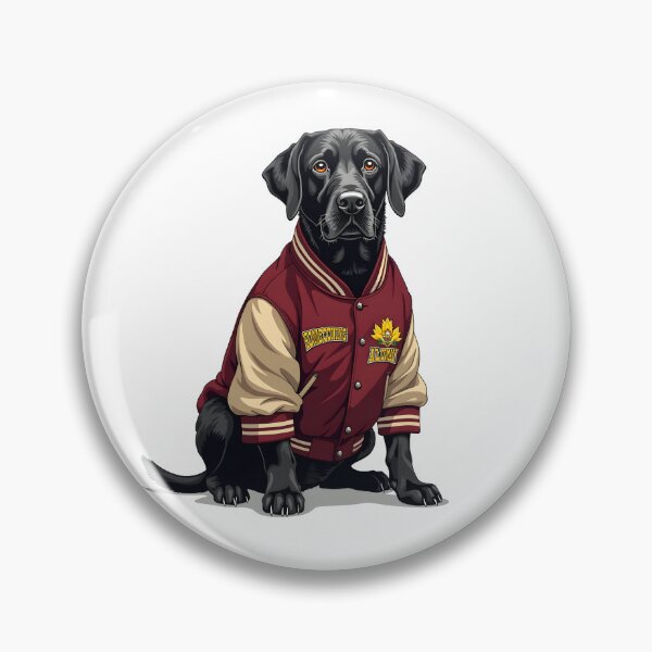 Item preview, HOMECOMING VARSITY JACKET BLACK LABRADOR DOG ART designed and sold by PawsStudioAU.