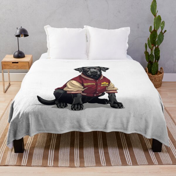 Item preview, HOMECOMING VARSITY JACKET BLACK LABRADOR DOG ART designed and sold by PawsStudioAU.