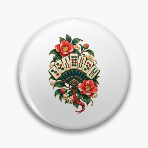 Item preview, Camellia Mahjong Tile Fan designed and sold by UrbanCanvvas.