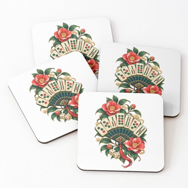 Item preview, Camellia Mahjong Tile Fan designed and sold by UrbanCanvvas.
