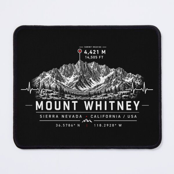 Item preview, ❤️ HEARTBEATS OF THE WORLD COLLECTION ❤️ - Mount Whitney Summit Emblem - SEQUOIA NATIONAL PARK - JOHN MUIR TRAIL - SIERRA NEVADA - CALIFORNIA - USA designed and sold by WheelieGdArt.