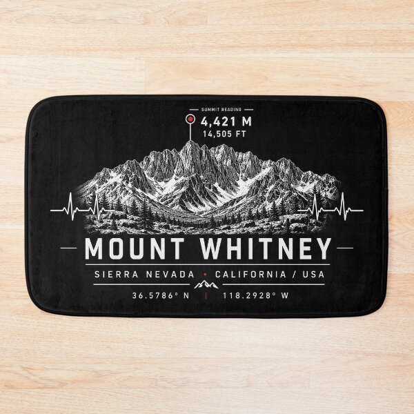 Item preview, ❤️ HEARTBEATS OF THE WORLD COLLECTION ❤️ - Mount Whitney Summit Emblem - SEQUOIA NATIONAL PARK - JOHN MUIR TRAIL - SIERRA NEVADA - CALIFORNIA - USA designed and sold by WheelieGdArt.