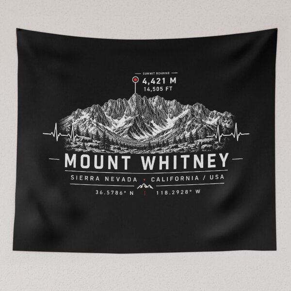 Item preview, ❤️ HEARTBEATS OF THE WORLD COLLECTION ❤️ - Mount Whitney Summit Emblem - SEQUOIA NATIONAL PARK - JOHN MUIR TRAIL - SIERRA NEVADA - CALIFORNIA - USA designed and sold by WheelieGdArt.