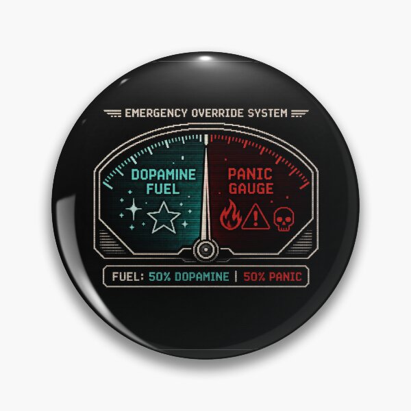 Item preview, Fueled by Dopamine and Panic | ADHD Fuel Gauge Funny Neurodivergent Art designed and sold by lenalenspod.