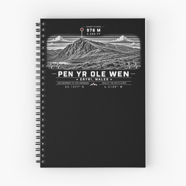 Item preview, ❤️ HEARTBEATS OF THE WORLD COLLECTION ❤️ - Pen yr Ole Wen Summit Emblem - WHITE SLOPE - ERYRI - WALES designed and sold by WheelieGdArt.