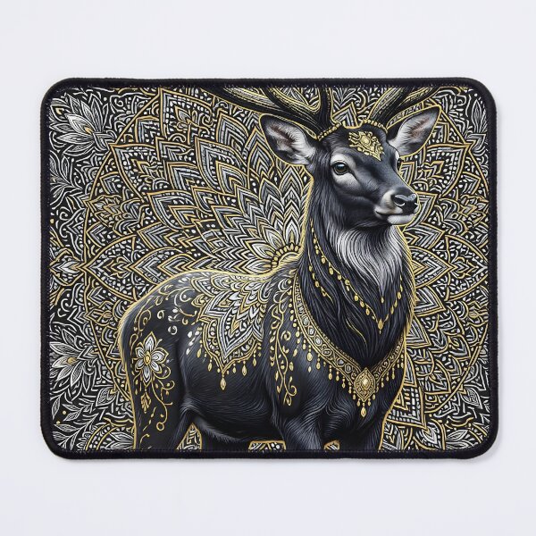 Item preview, Title: Royal Black & Gold Deer designed and sold by Pawzenix.