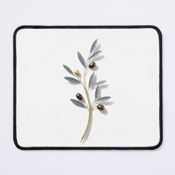 Item preview, Minimalist 3D Metal Olive Branch Wall Art Print | Slate Blue & Gold Metallic Botanical Poster | Floating Relief Sculpture Illustration | Mediterranean Decor designed and sold by SergioMiklos.