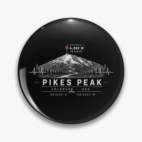 Item preview, ❤️ HEARTBEATS OF THE WORLD COLLECTION ❤️ - Pikes Peak Summit Emblem - PIKE NATIONAL FOREST - FRONT RANGE - ROCKY MOUNTAINS - COLORADO - USA designed and sold by WheelieGdArt.