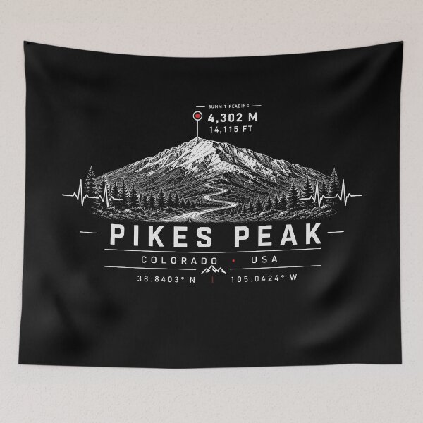 Item preview, ❤️ HEARTBEATS OF THE WORLD COLLECTION ❤️ - Pikes Peak Summit Emblem - PIKE NATIONAL FOREST - FRONT RANGE - ROCKY MOUNTAINS - COLORADO - USA designed and sold by WheelieGdArt.