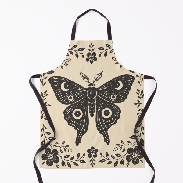 Item preview, Linocut Moth Vintage Winged Insect Floral Cottagecore designed and sold by Y-Vibes.