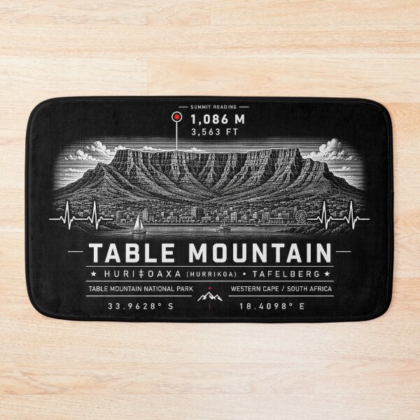 Item preview, ❤️ HEARTBEATS OF THE WORLD COLLECTION ❤️ - Table Mountain - Huriǂoaxa - Tafelberg Summit Emblem - TABLE MOUNTAIN NATIONAL PARK - WESTERN CAPE - SOUTH AFRICA designed and sold by WheelieGdArt.