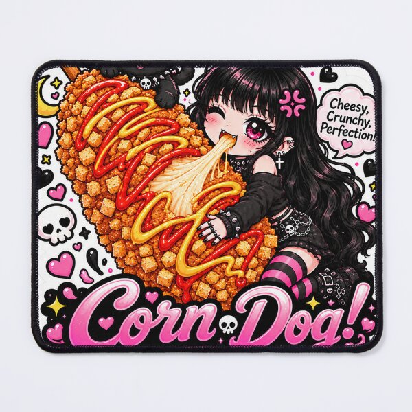 Item preview, Goth Food Gremlin Loves Corn Dog designed and sold by AnnekeJordaan.