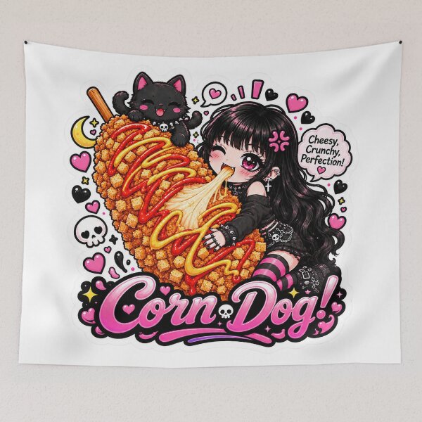 Item preview, Goth Food Gremlin Loves Corn Dog designed and sold by AnnekeJordaan.