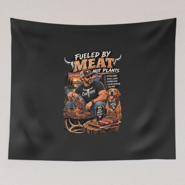 Item preview, FUELED BY MEAT NOT PLANTS designed and sold by CarnivoreGifts.