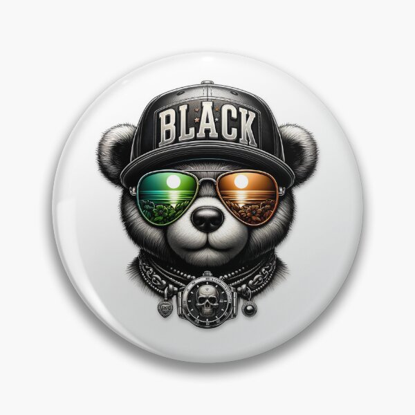 Item preview, Cool Black Cap Bear designed and sold by Velouria Universe.