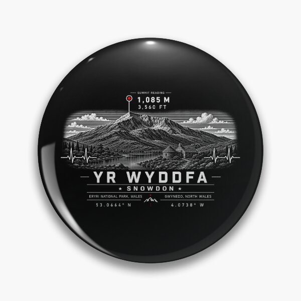Item preview, ❤️ HEARTBEATS OF THE WORLD COLLECTION ❤️ - Yr Wyddfa - Snowdon Summit Emblem - ERYRI NATIONAL PARK - GWYNEDD - NORTH WALES designed and sold by WheelieGdArt.