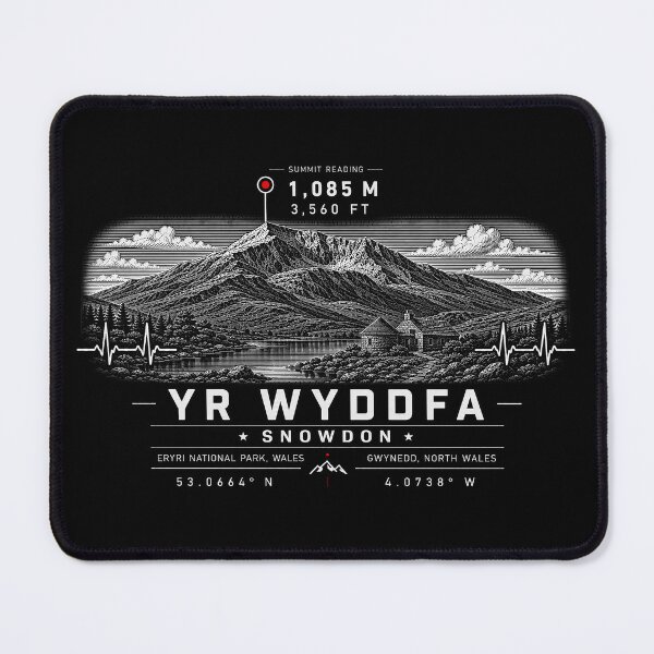 Item preview, ❤️ HEARTBEATS OF THE WORLD COLLECTION ❤️ - Yr Wyddfa - Snowdon Summit Emblem - ERYRI NATIONAL PARK - GWYNEDD - NORTH WALES designed and sold by WheelieGdArt.