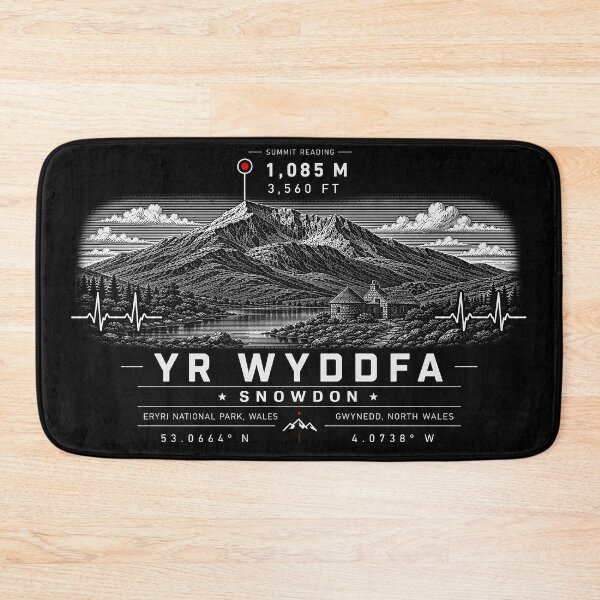 Item preview, ❤️ HEARTBEATS OF THE WORLD COLLECTION ❤️ - Yr Wyddfa - Snowdon Summit Emblem - ERYRI NATIONAL PARK - GWYNEDD - NORTH WALES designed and sold by WheelieGdArt.
