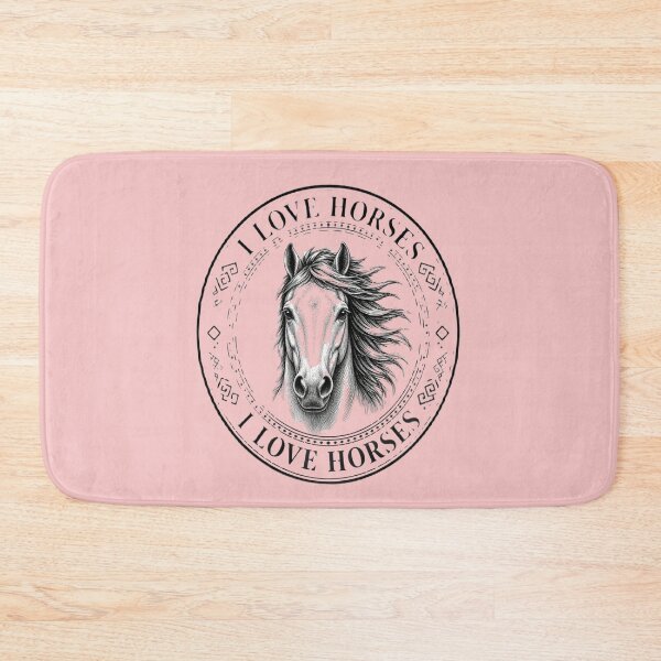 Item preview, I Love Horses Circular Seal Stamp – Black & White Horse Head with Flowing Mane designed and sold by +48574178623.