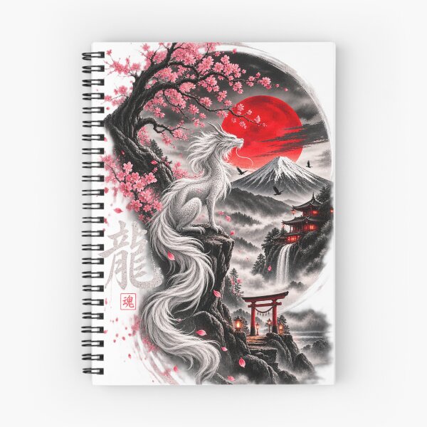 Item preview, White Dragon Spirit Japanese Cherry Blossom Art designed and sold by Print Print On.