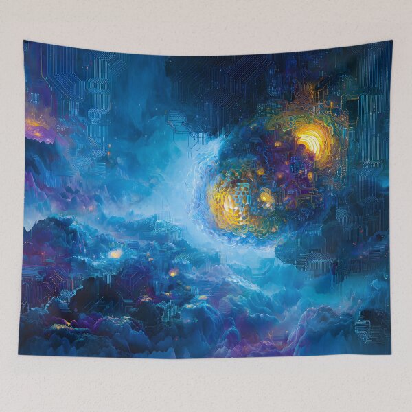 Item preview, Cyberpunk Digital Nebula Landscape designed and sold by ThaCriações.