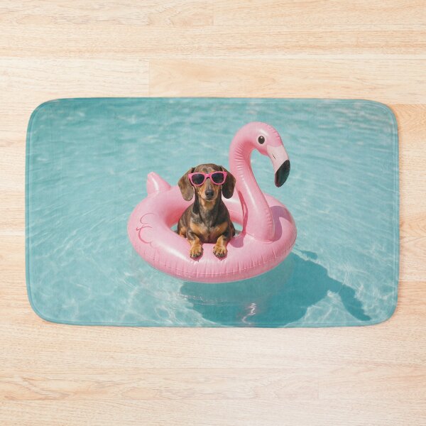 Item preview, Dachshund Sunglasses Flamingo Pool Float designed and sold by The Mellonaire.