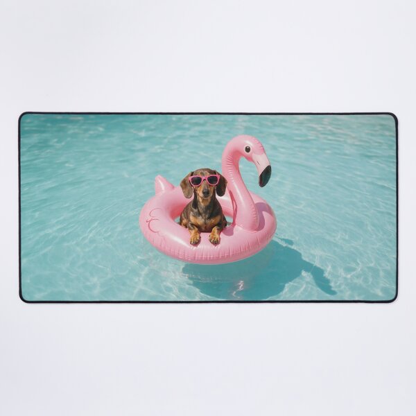 Item preview, Dachshund Sunglasses Flamingo Pool Float designed and sold by The Mellonaire.