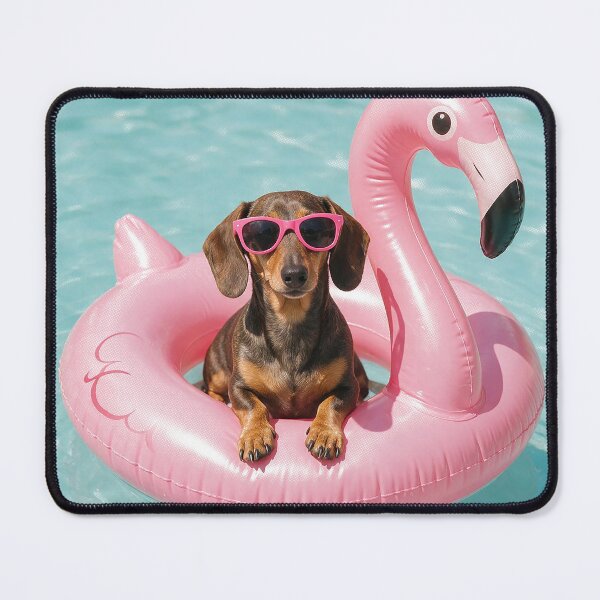 Item preview, Dachshund Sunglasses Flamingo Pool Float designed and sold by The Mellonaire.