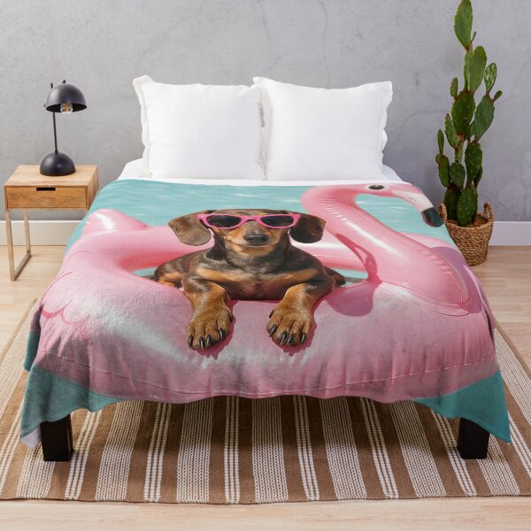 Item preview, Dachshund Sunglasses Flamingo Pool Float designed and sold by The Mellonaire.