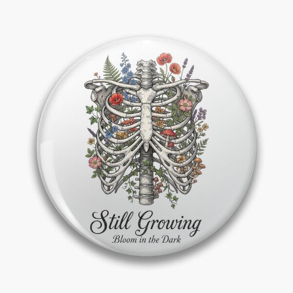 Item preview, Still Growing - Botanical Ribcage Anatomy Bloom in the Dark - Vintage Gothic Osteology Floral Ribcage Terrarium - Still Growing Resilience designed and sold by LuxeBuzz.