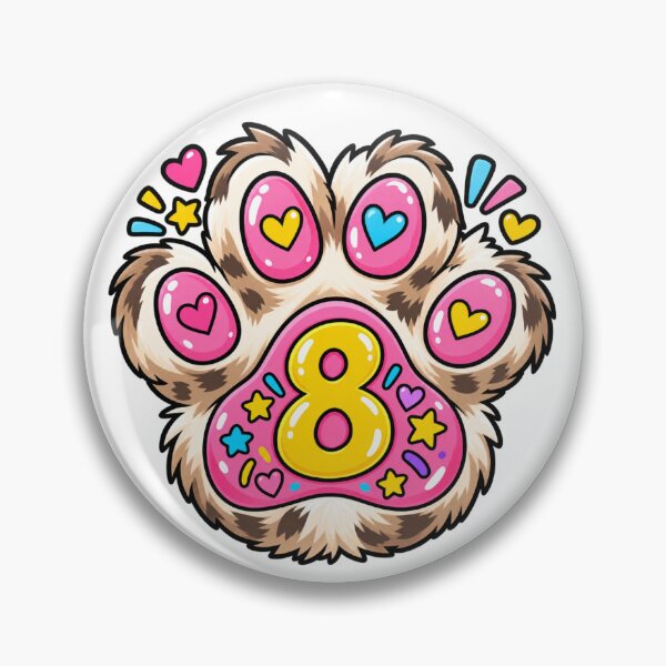 Item preview, Happy 8 year old Birthday girl, Bobcat ferret celebrating designed and sold by BigfeetLittlepaws.