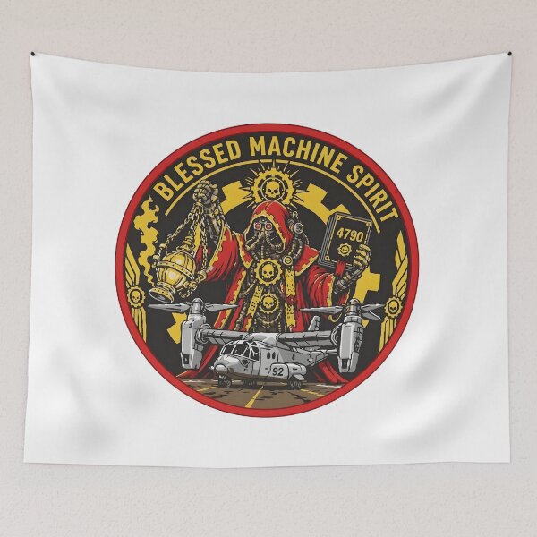 Item preview, Blessed Machine Spirit V-22 Osprey Tech-Priest Morale Patch designed and sold by CharlieDesings.