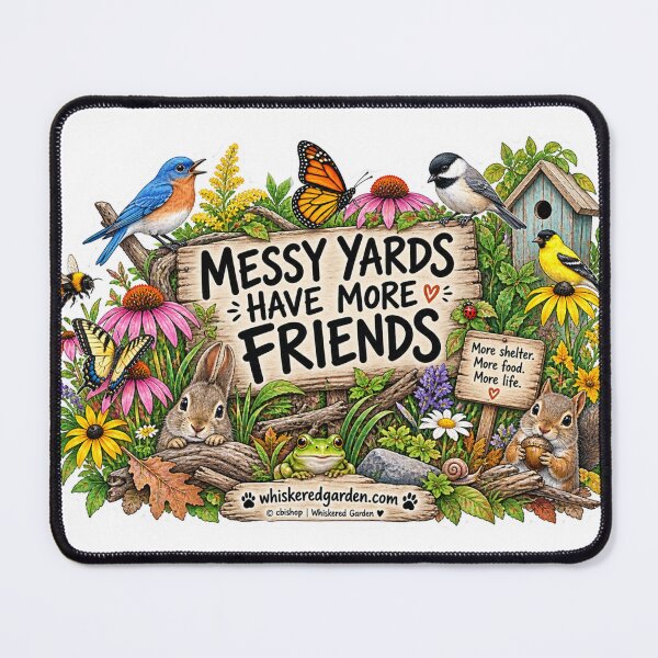 Item preview, Messy Yards Have More Friends | Wildlife Habitat Garden designed and sold by Whiskered Garden Studio.