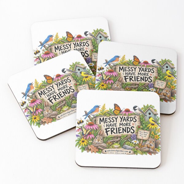Item preview, Messy Yards Have More Friends | Wildlife Habitat Garden designed and sold by Whiskered Garden Studio.