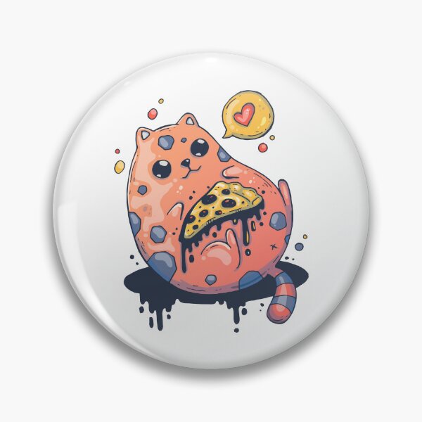 Item preview, Cute Chubby Cat with a Pizza Slice designed and sold by TotalityDesigns.