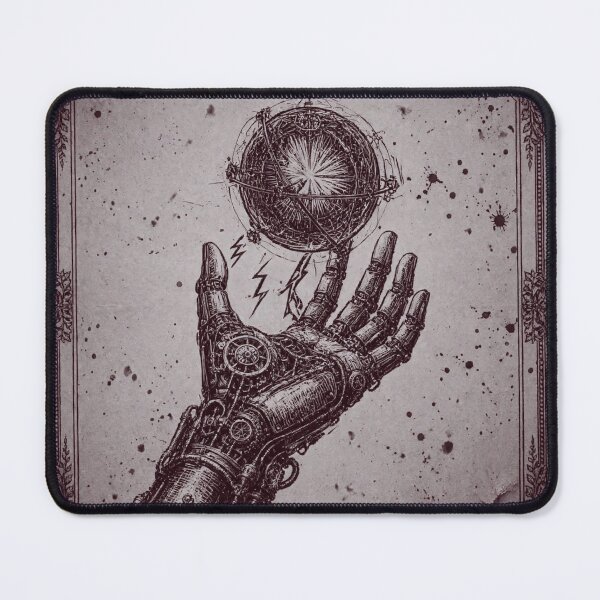 Item preview, Dark Cathedral - "Ens Electricum" Steampunk Hand Holding Electric Orb designed and sold by Neurospicy Trolls.