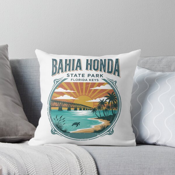 Item preview, Bahia Honda State Park Vintage Travel Poster – Florida Keys Retro Sunset Rail Bridge & Sea Turtle designed and sold by vivid-vibes-art.