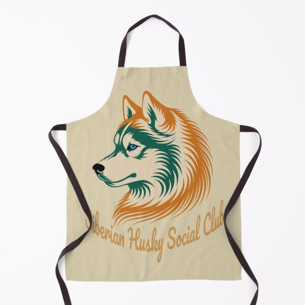 Item preview, Siberian Husky Social Club Vintage Badge Dog Mom Dad (orange lettering) designed and sold by Kinship-Pets.