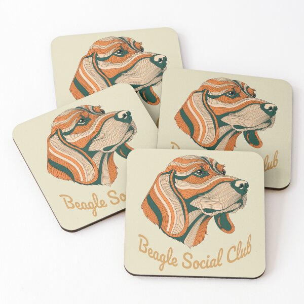 Item preview, Beagle Social Club Vintage Badge (orange lettering) designed and sold by Kinship-Pets.