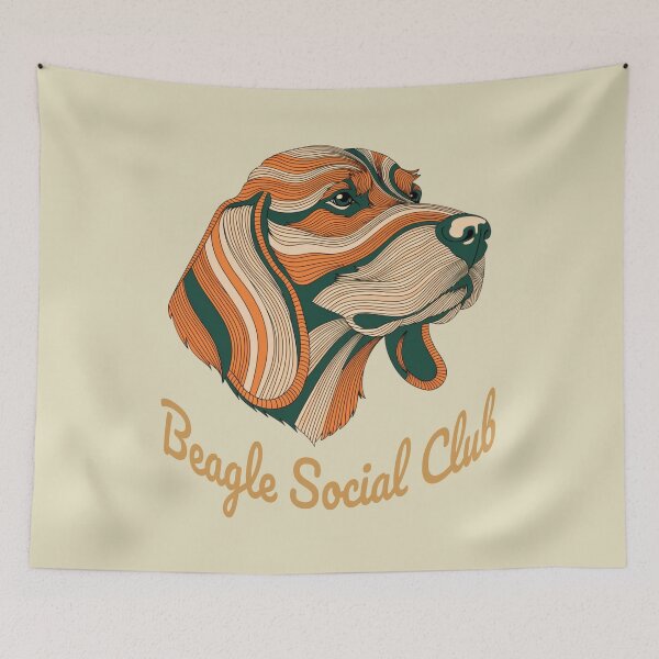Item preview, Beagle Social Club Vintage Badge (orange lettering) designed and sold by Kinship-Pets.