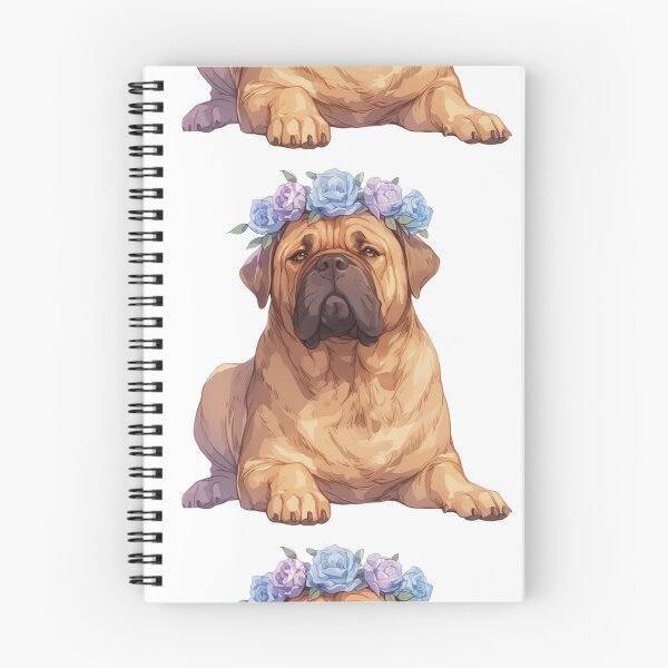 Item preview, Cute Bullmastiff puppy dog with a flower crown designed and sold by MendaciousMina.