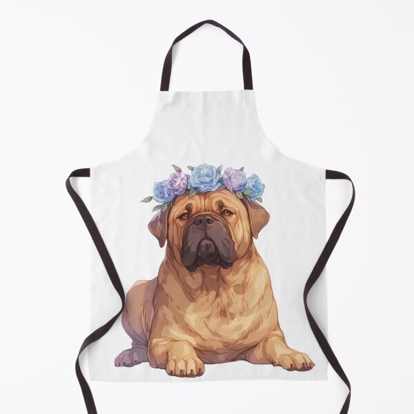 Item preview, Cute Bullmastiff puppy dog with a flower crown designed and sold by MendaciousMina.