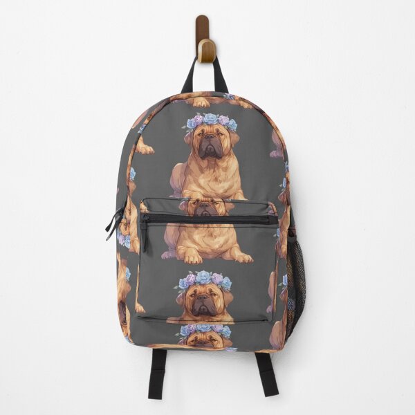 Item preview, Cute Bullmastiff puppy dog with a flower crown designed and sold by MendaciousMina.