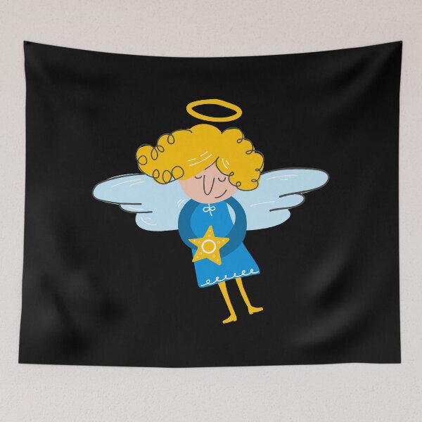 Item preview, Cute Little Angel with Halo and Star Hand-Drawn designed and sold by chaaval.