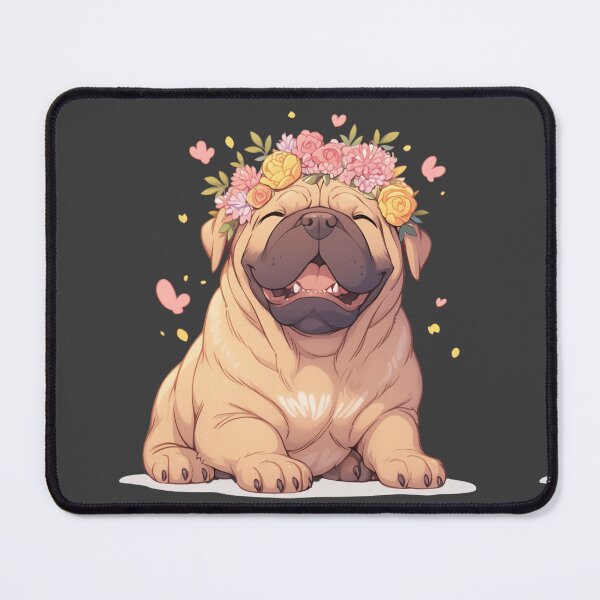 Item preview, Cute Bullmastiff puppy dog with a flower crown designed and sold by MendaciousMina.