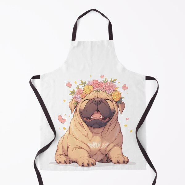 Item preview, Cute Bullmastiff puppy dog with a flower crown designed and sold by MendaciousMina.